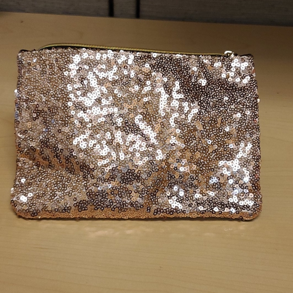 Ipsy Gold Sequin Makeup Bag